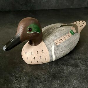 Wildfowler Decoys Green Wing Teal Drake Wooden Duck